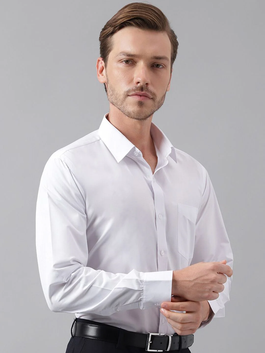 Hancock Standard Slim Fit Wrinkle Resistant Spread Collar Formal Shirt - Image 3