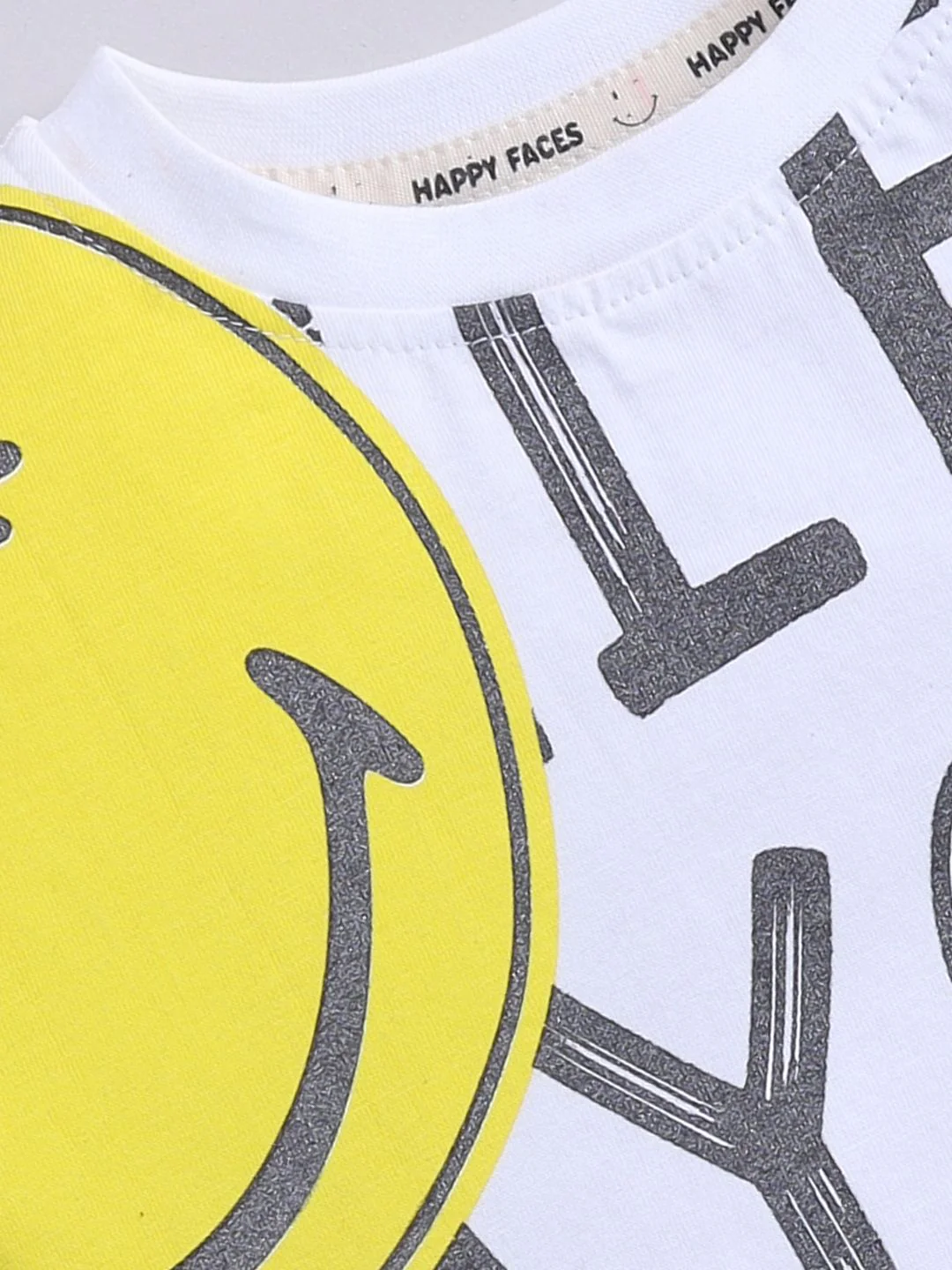 Happy Faces Boys Typography Printed Drop-Shoulder Sleeves Pure Cotton T-shirt - Image 7