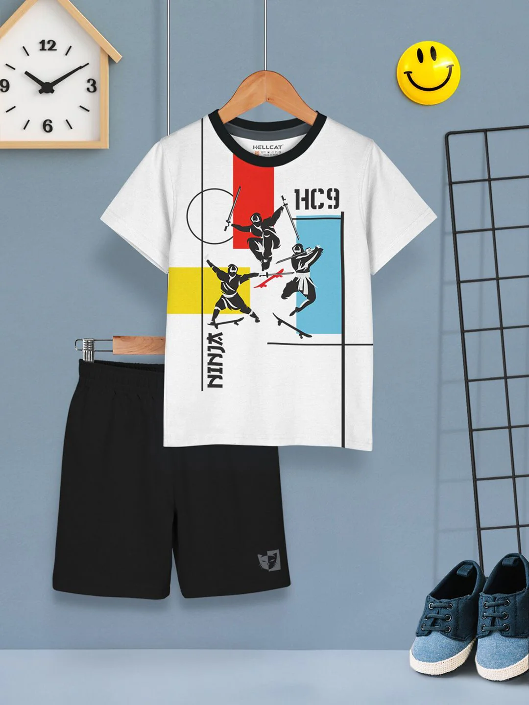 HELLCAT Boys Pack Of 2 Printed T-shirt with Shorts - Image 2