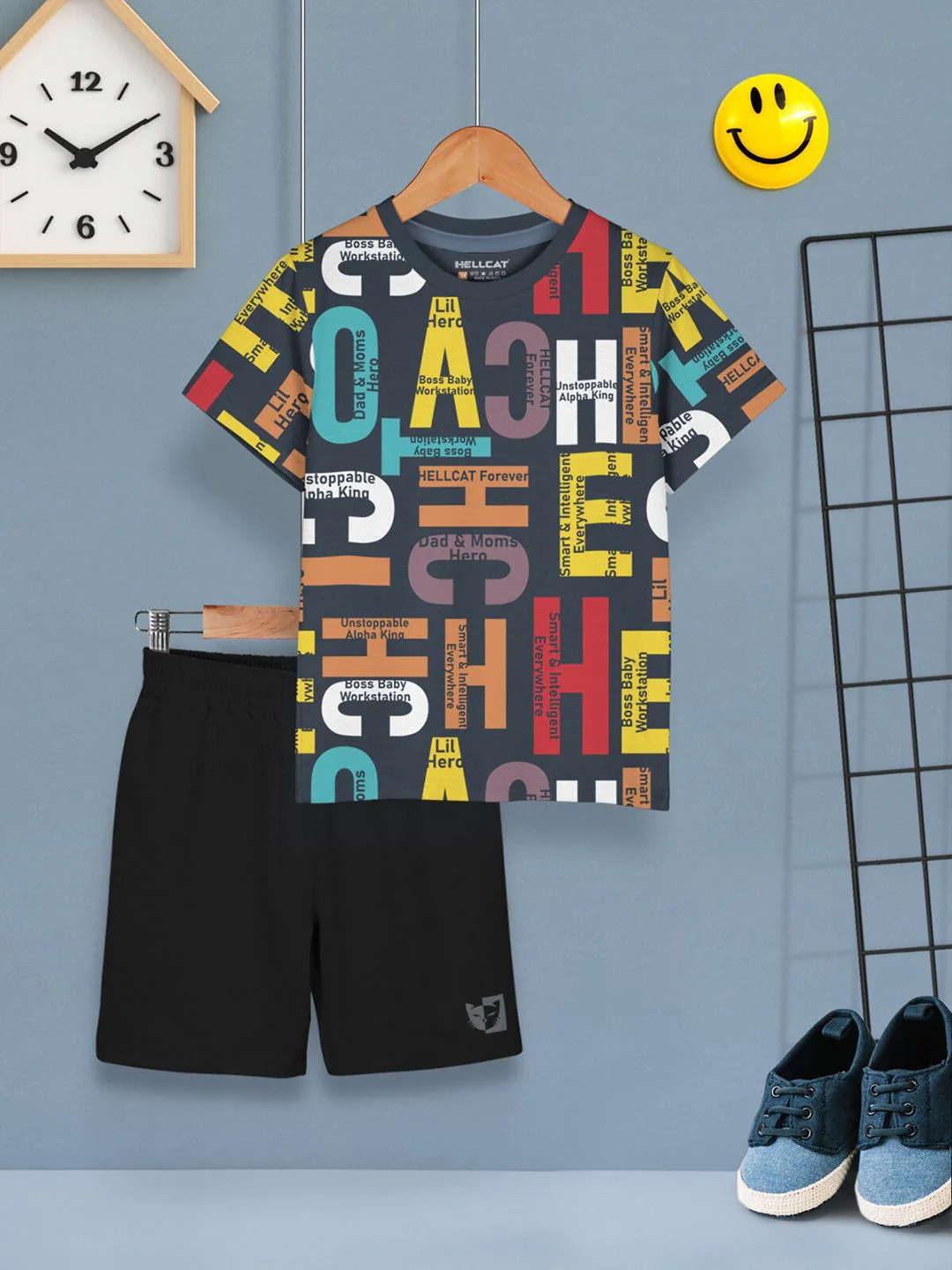 HELLCAT Boys Pack Of 2 Printed T-shirt with Shorts - Image 3