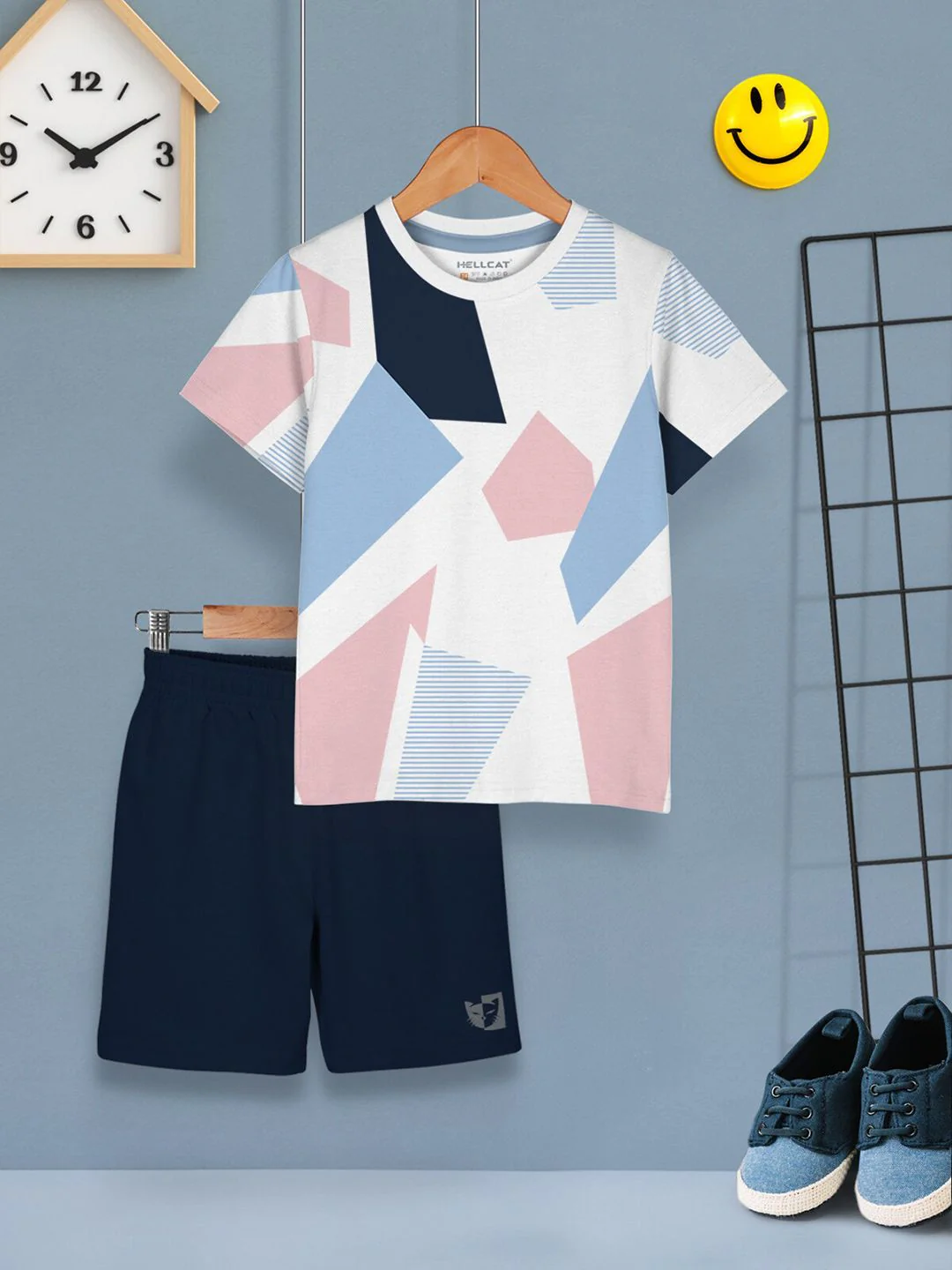 HELLCAT Boys Pack Of 2 Printed T-Shirt With Shorts - Image 2