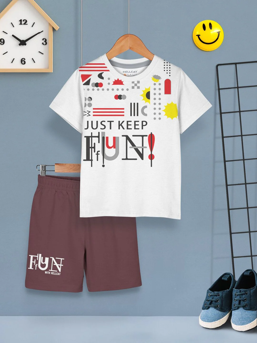 HELLCAT Boys Pack Of 2 Printed T-shirt with Shorts - Image 3