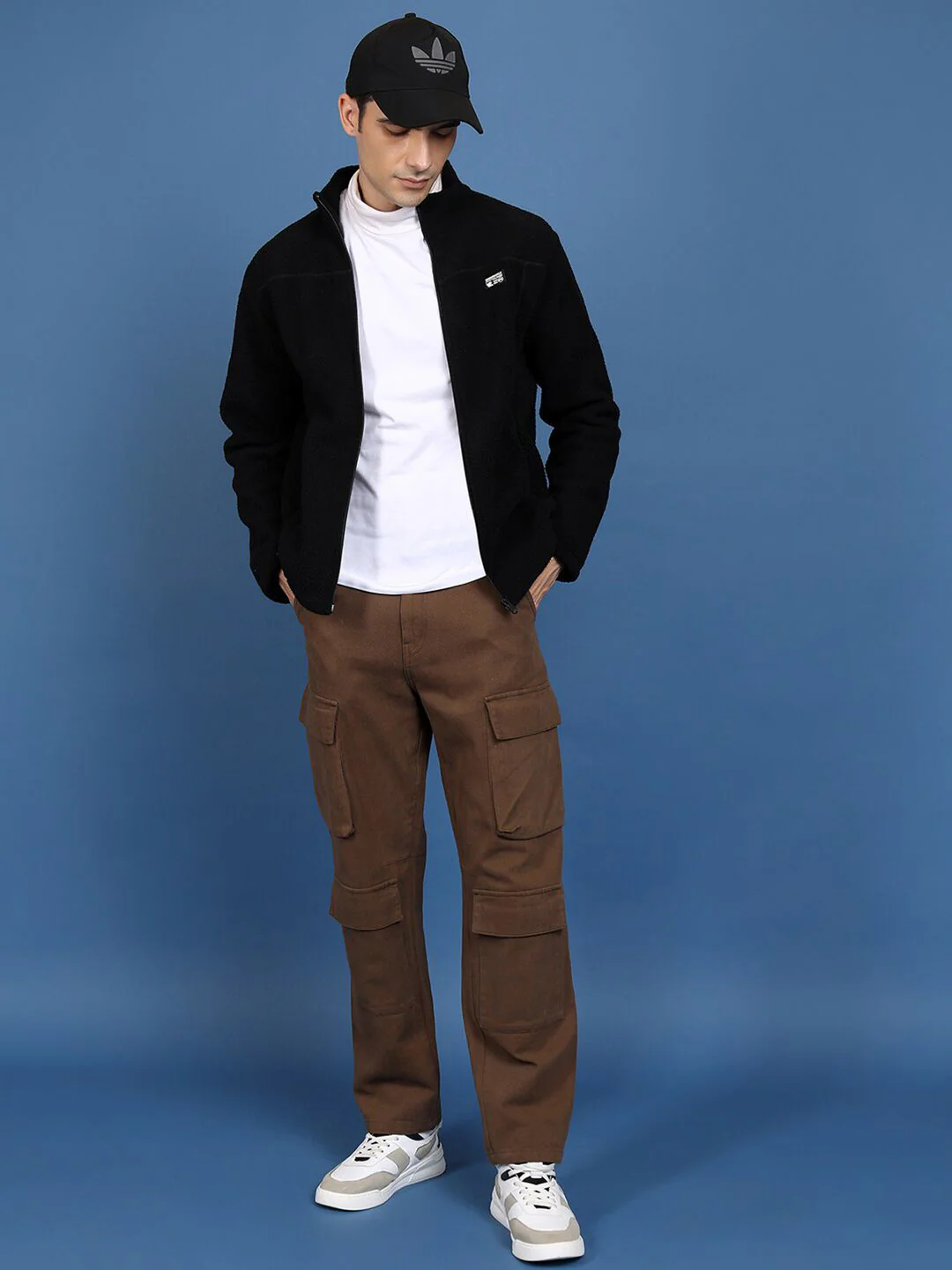 HIGHLANDER Black High Neck Long Sleeves Front-Open Sweatshirt - Image 6