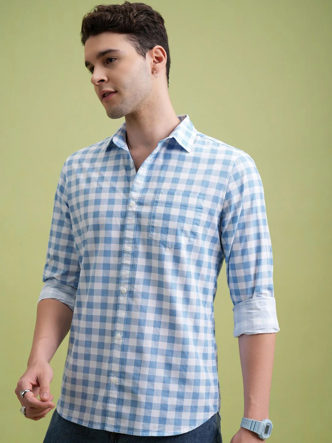 HIGHLANDER Checked Slim Fit Shirt - Image 5