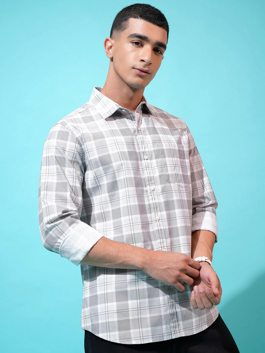 HIGHLANDER Checked Slim Fit Shirt - Image 3