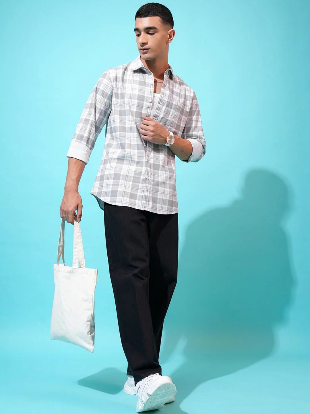 HIGHLANDER Checked Slim Fit Shirt - Image 6