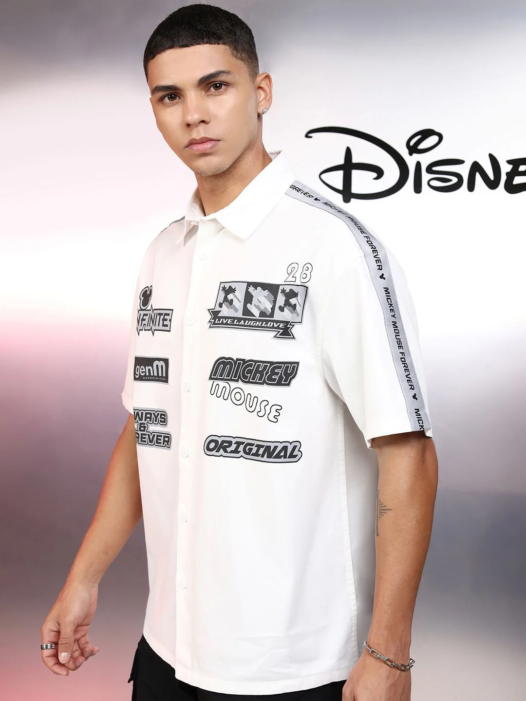 Highlander Disney Pure Cotton Mickey Printed Oversized Casual Shirt - Image 4