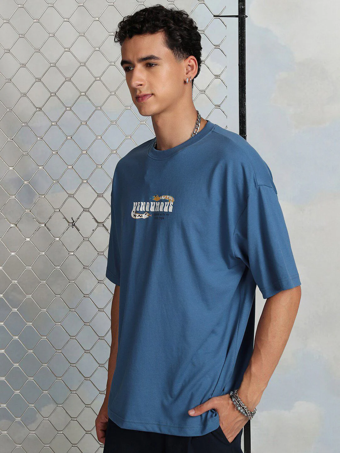 HIGHLANDER Graphic Printed Cotton Oversized T-shirt - Image 5