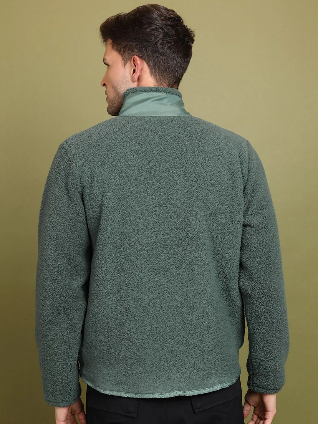 HIGHLANDER Green Mock Collar Pullover Sweatshirt - Image 4