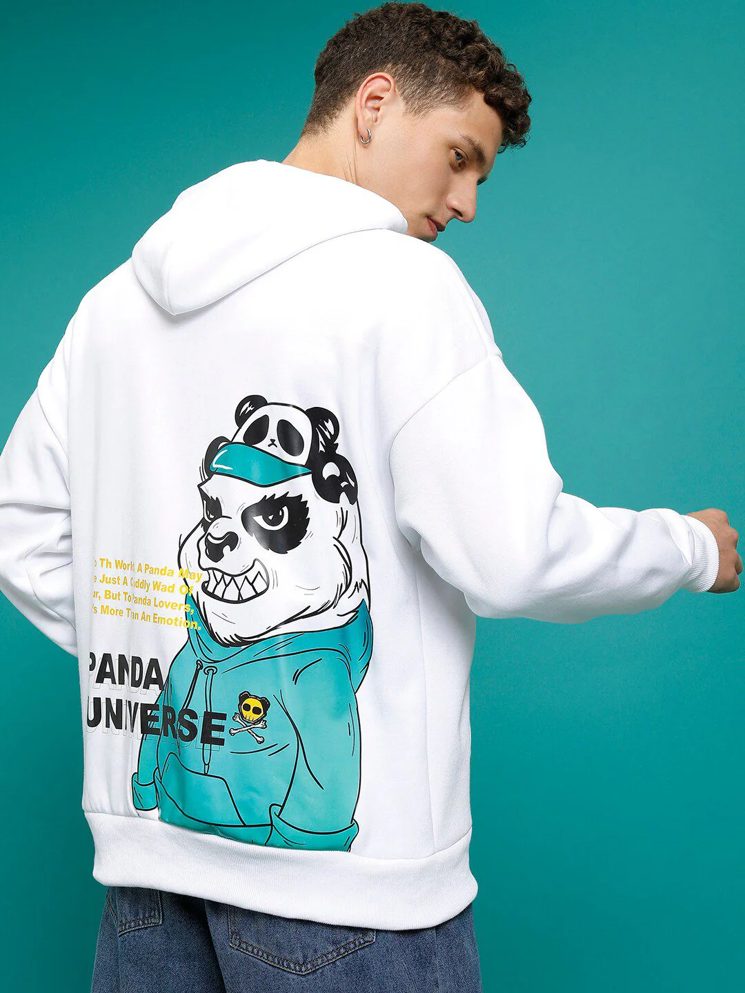 HIGHLANDER Kung Fu Panda Printed Oversized Hooded Sweatshirt