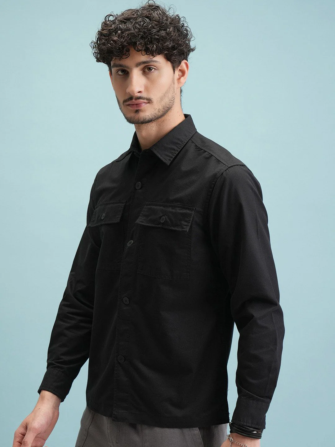 HIGHLANDER Men Black Slim Fit Casual Shirt - Image 5
