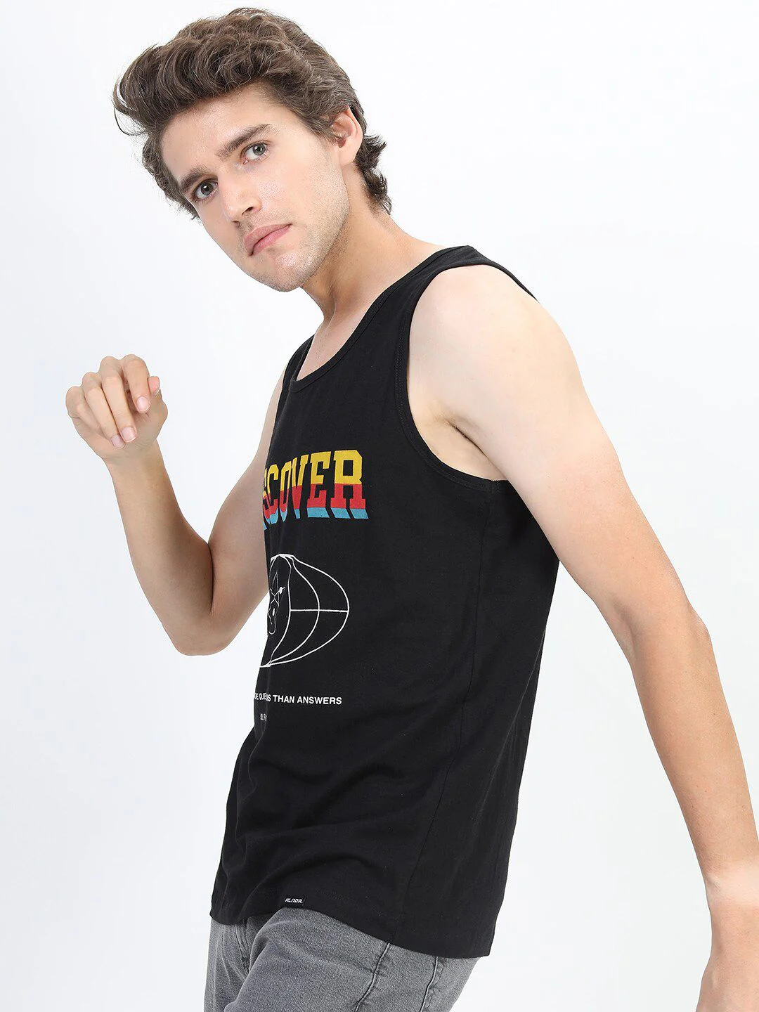 HIGHLANDER Men Black Typography Printed Slim Fit T-shirt - Image 5