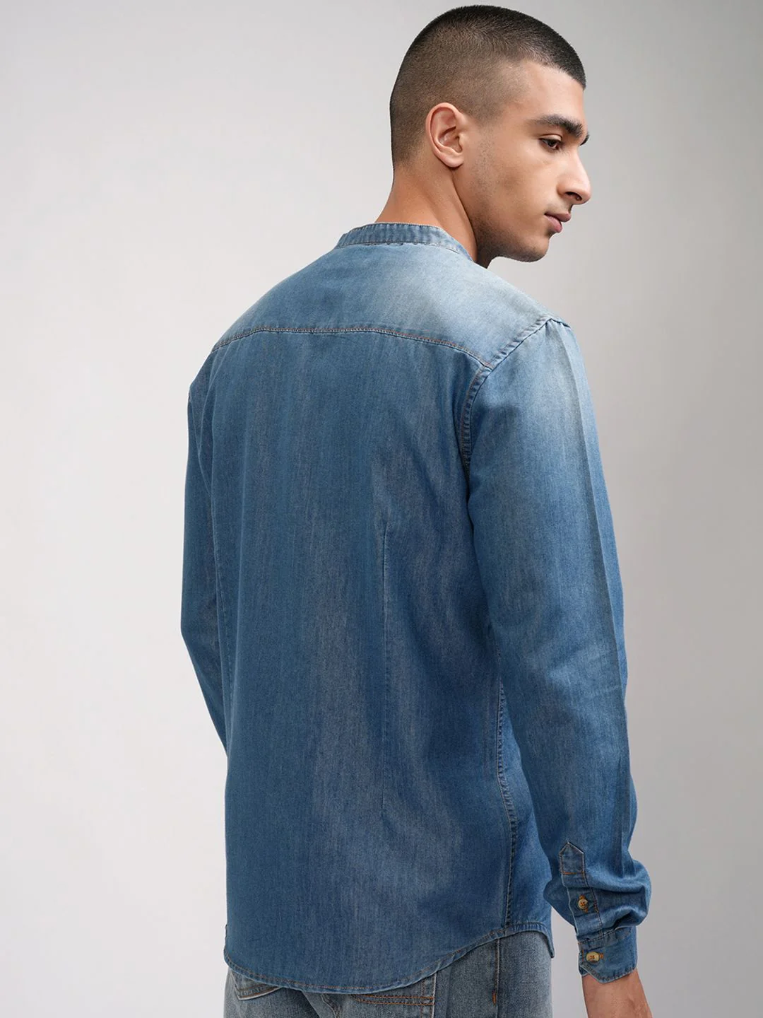 HIGHLANDER Men Blue Slim Fit Casual Shirt - Image 6