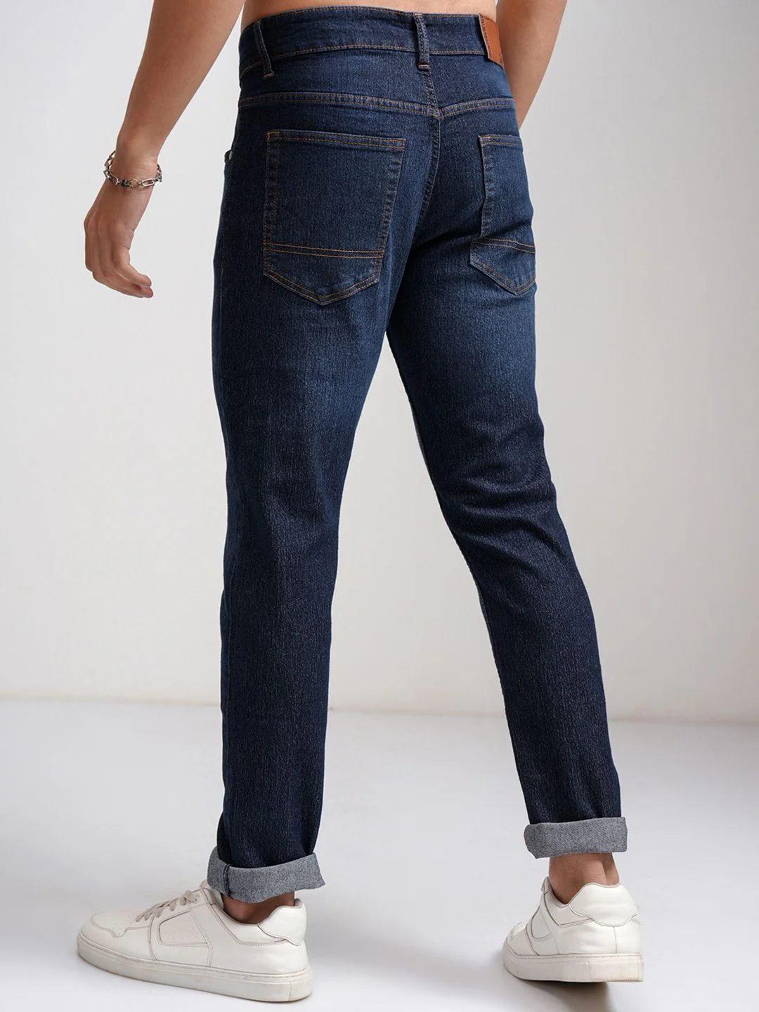 HIGHLANDER Men Blue Slim Fit Mid-Rise Clean Look Stretchable Jeans - Image 5