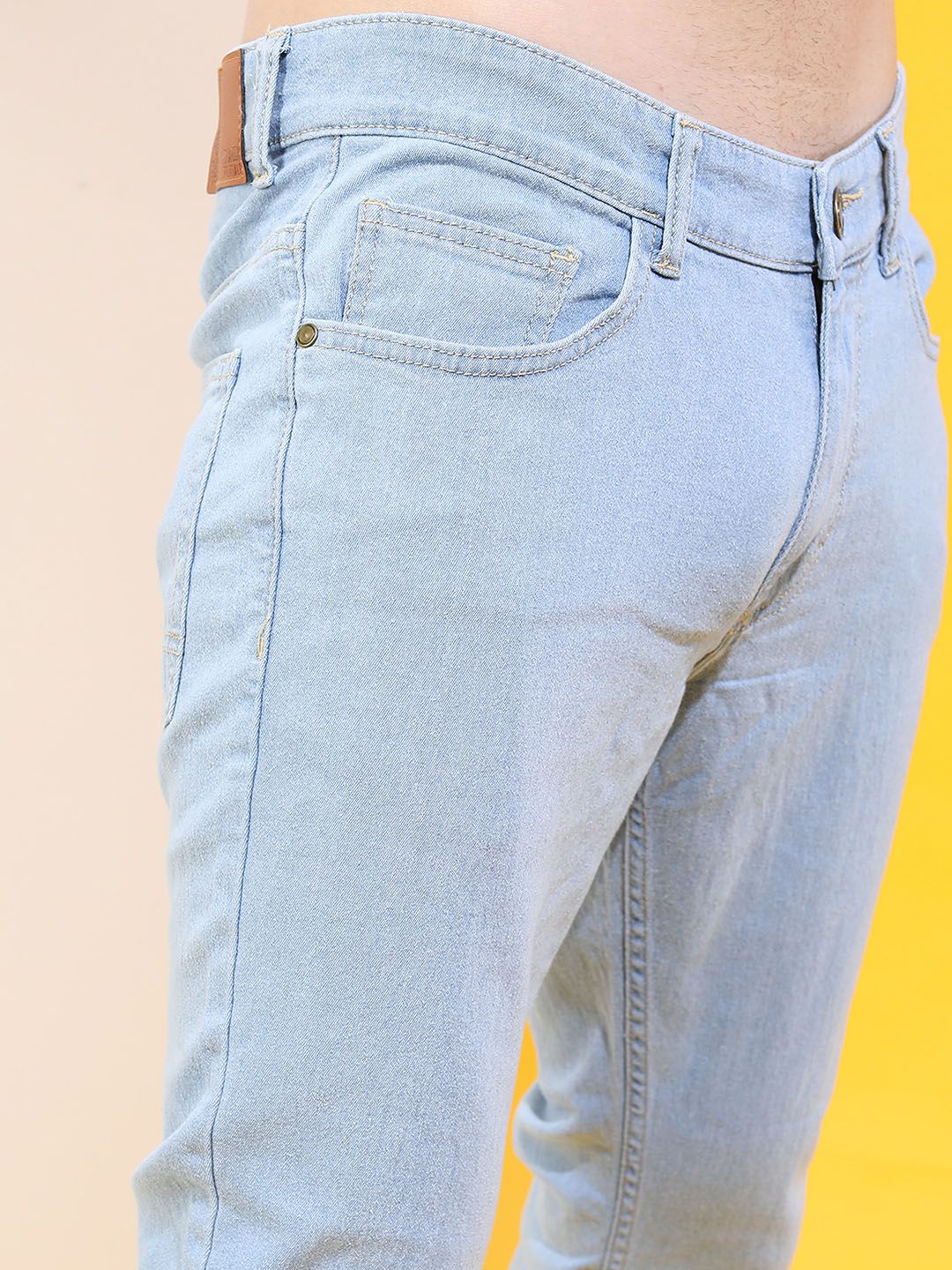 HIGHLANDER Men Blue Slim Fit Mid-Rise Clean Look Stretchable Jeans - Image 5