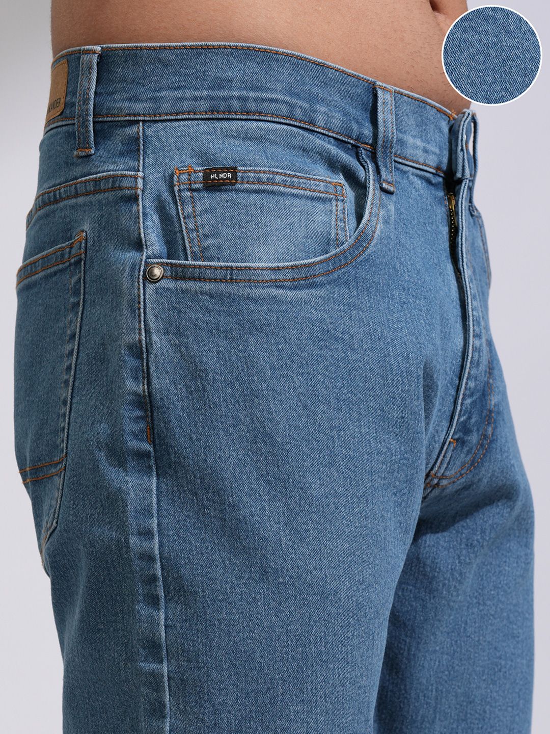 HIGHLANDER Men Bootcut Mid-Rise Clean Look Stretchable Jeans - Image 6