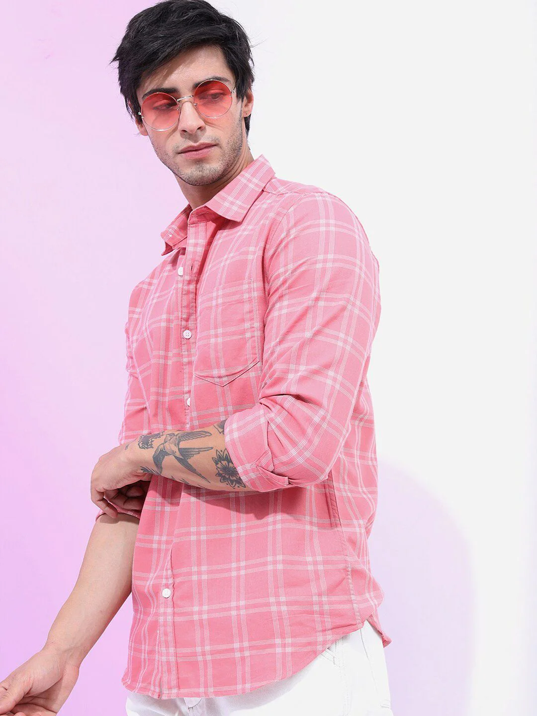 HIGHLANDER Men Checked Slim Fit Casual Shirt - Image 3