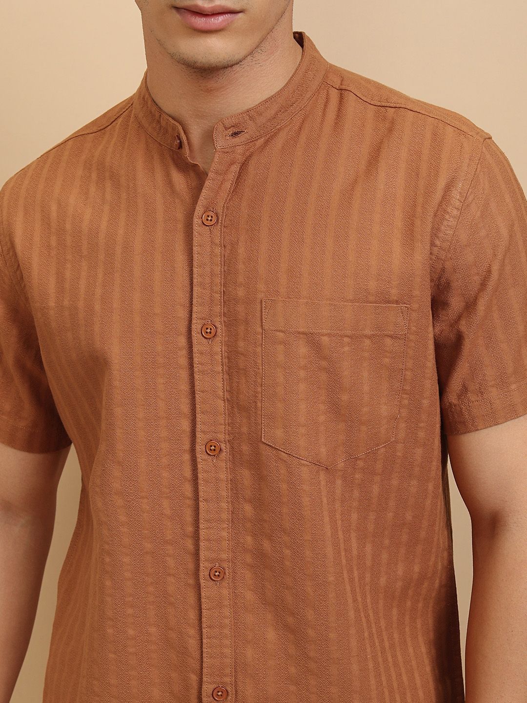 Highlander Men Dobby Textured Solid Casual Regular Fit Shirt - Image 3