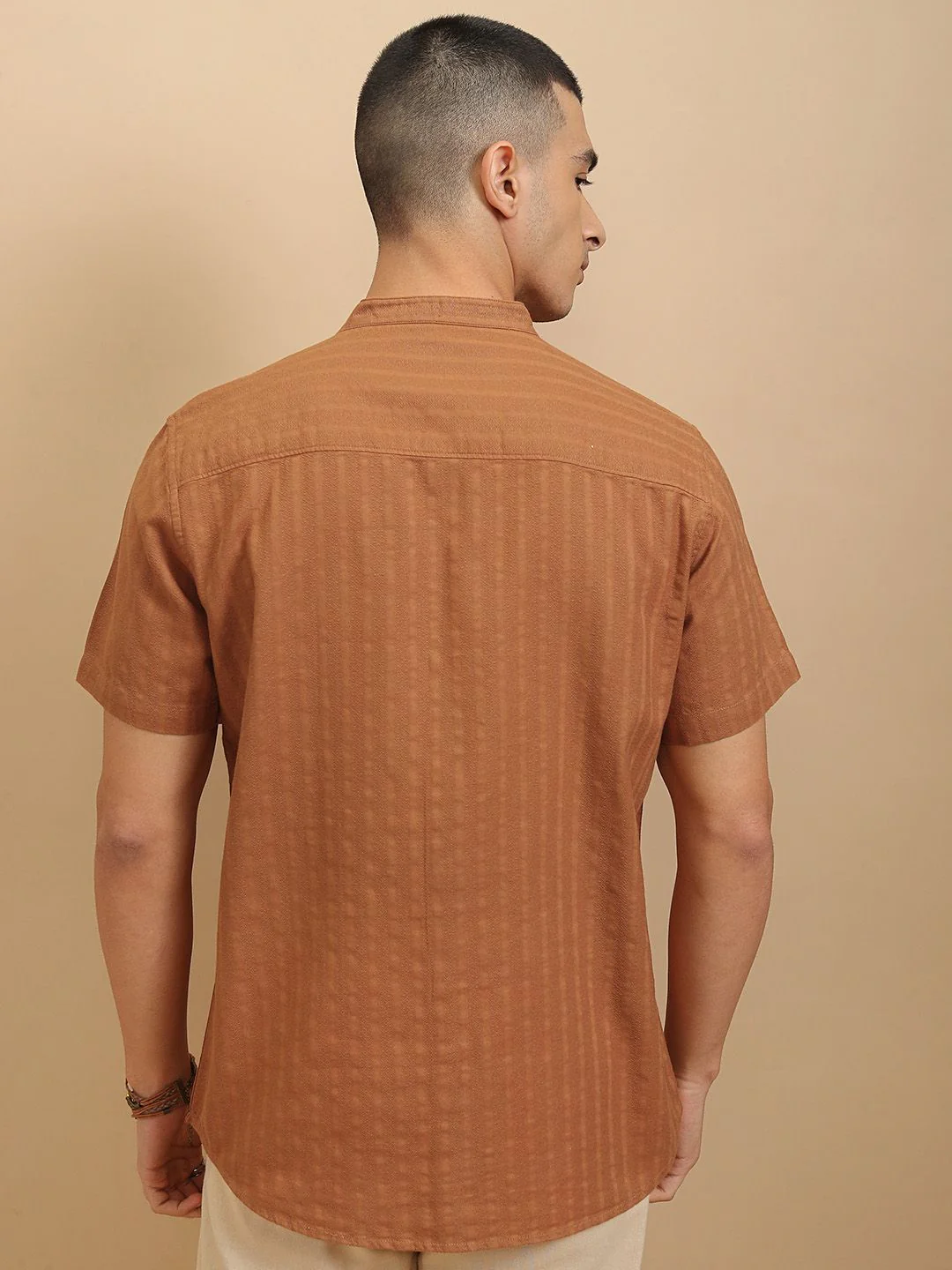 Highlander Men Dobby Textured Solid Casual Regular Fit Shirt - Image 6