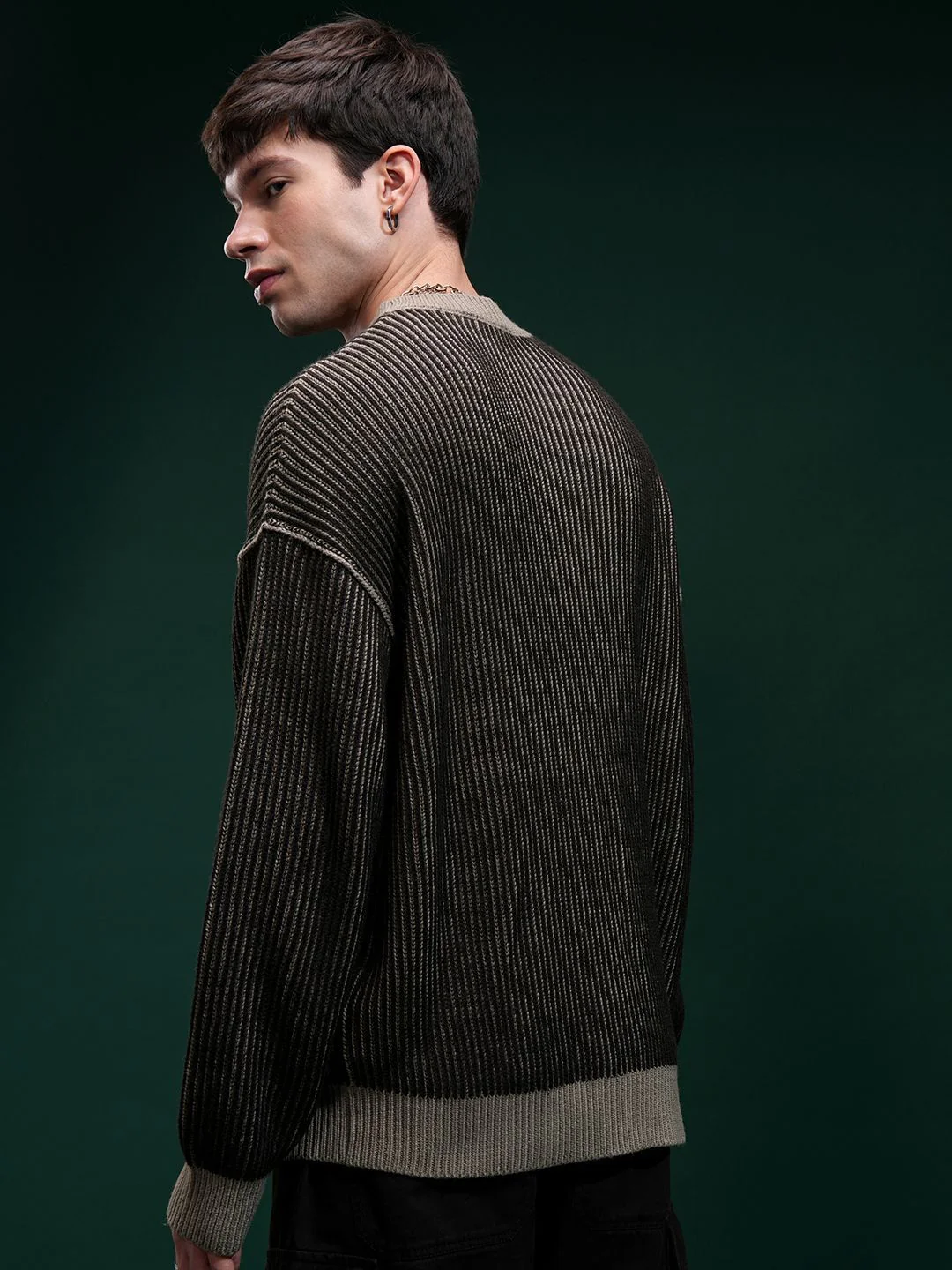 HIGHLANDER Men Embellished Round Neck Sweater - Image 4