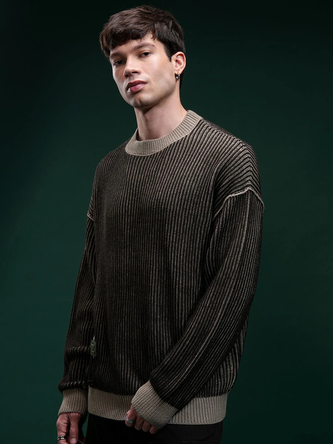 HIGHLANDER Men Embellished Round Neck Sweater - Image 5