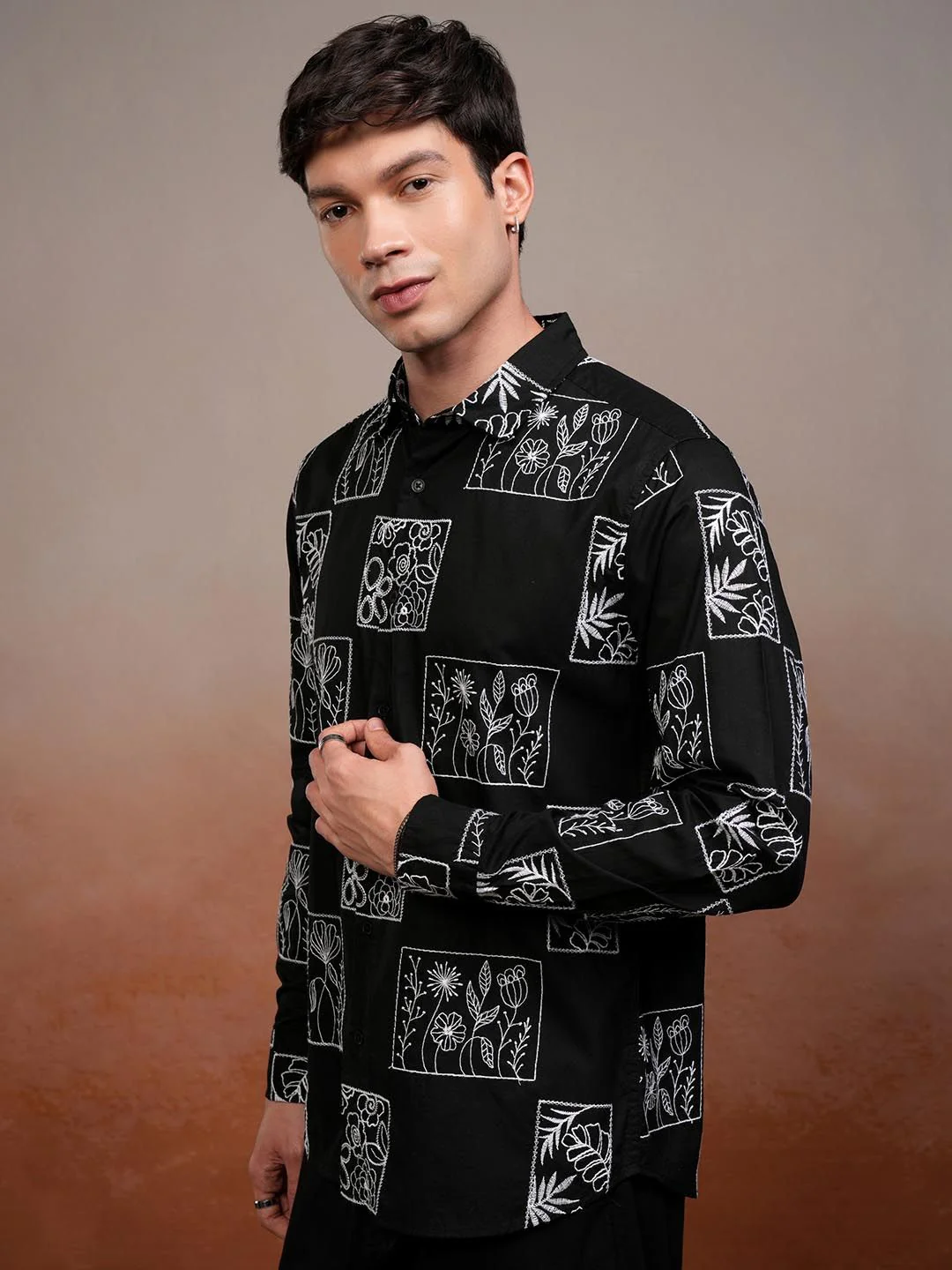 HIGHLANDER Men Embroidered Casual Shirt - Image 3