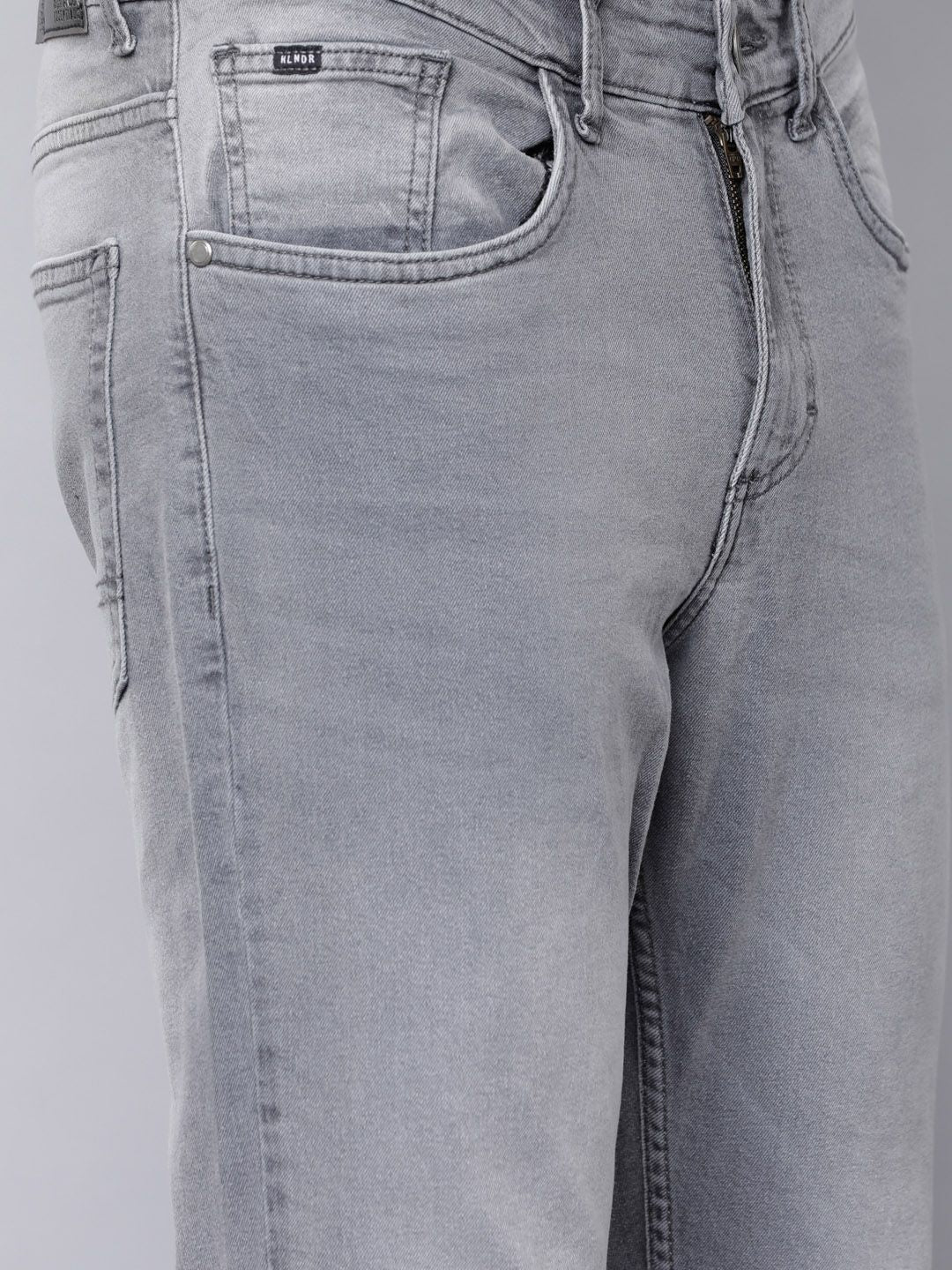 HIGHLANDER Men Grey Tapered Fit Mid-Rise Clean Look Stretchable Jeans - Image 4