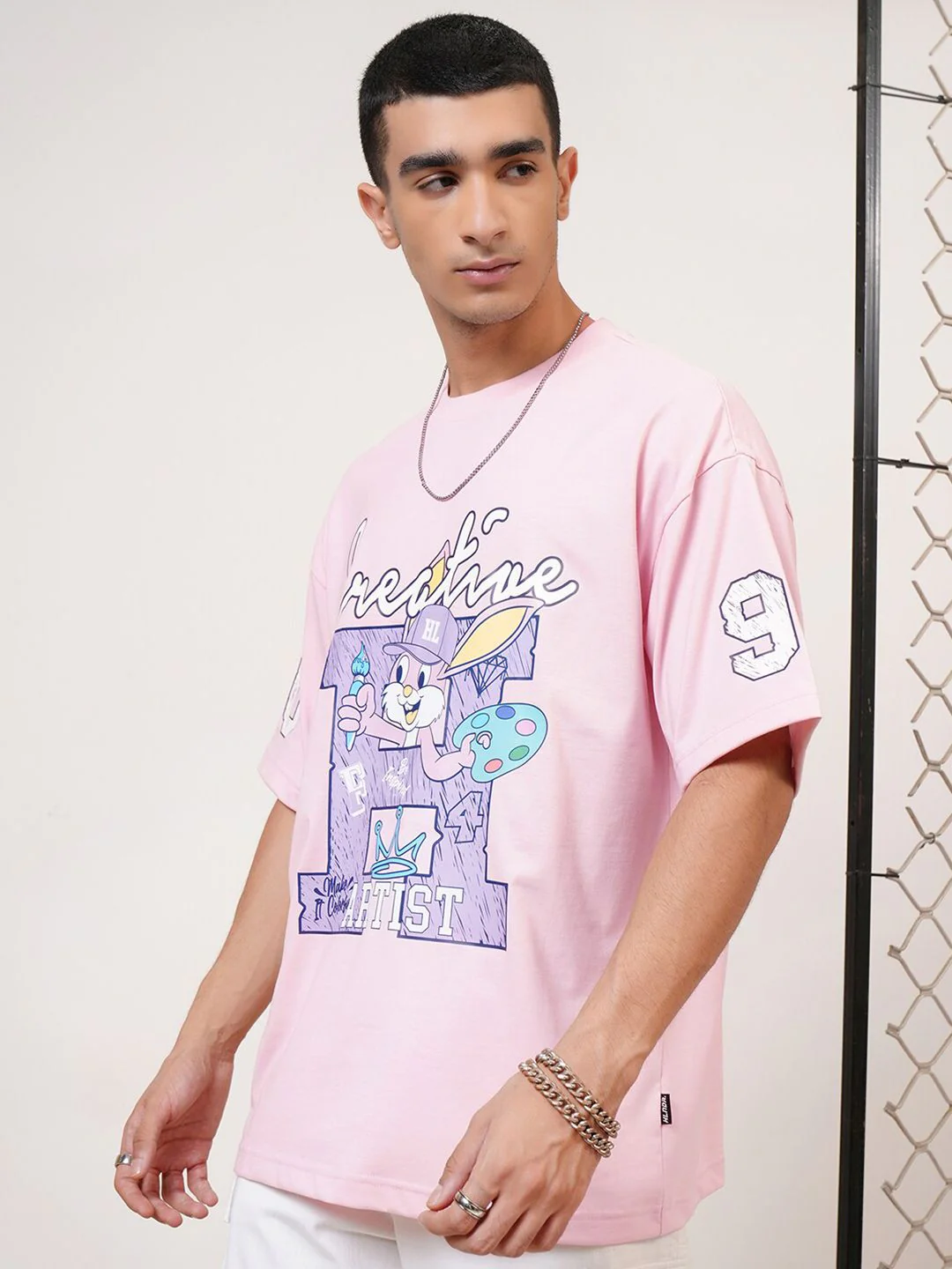 HIGHLANDER Men Oversized Drop Shoulder Round Neck Half Sleeve T Shirt - Image 4
