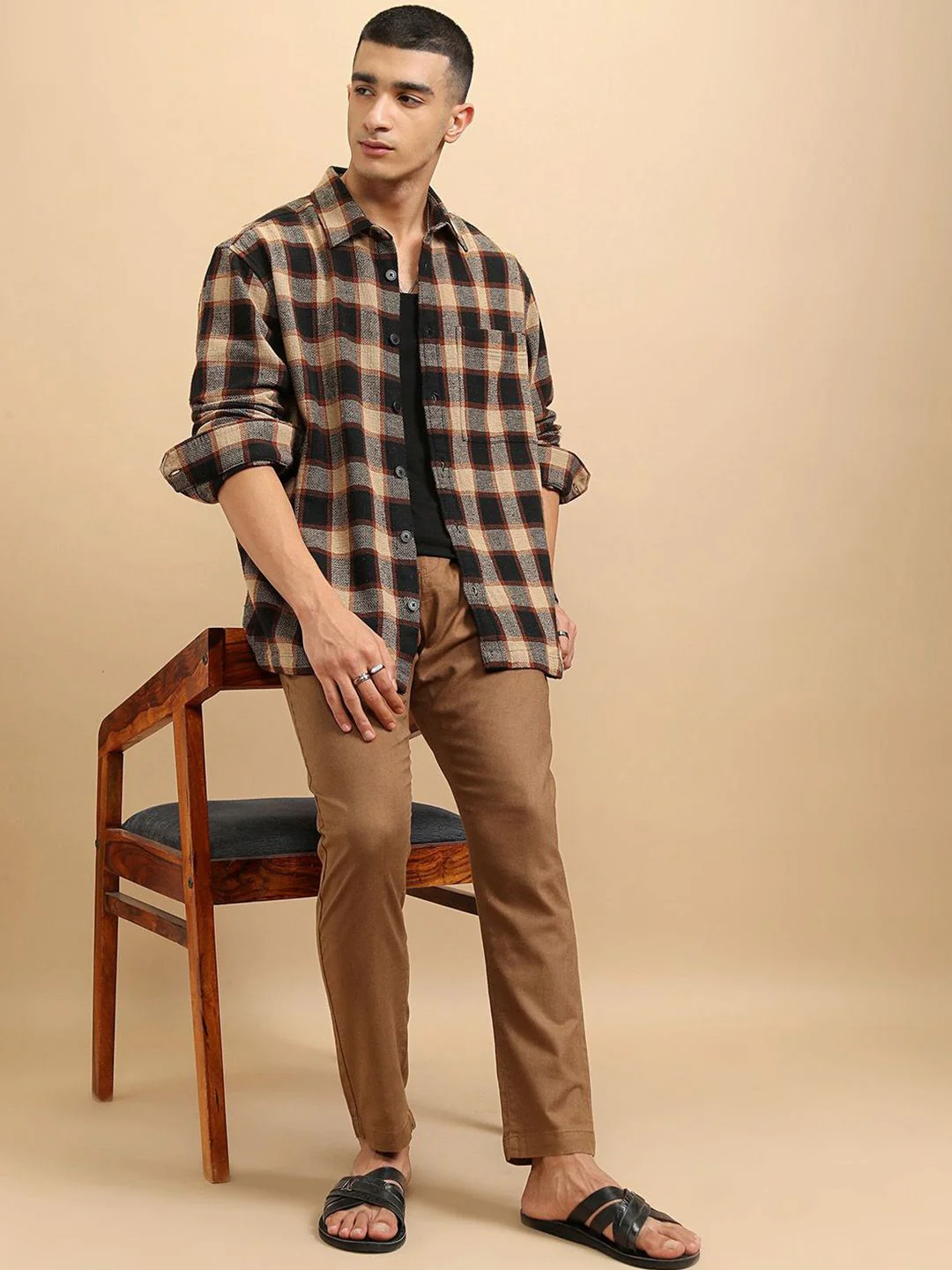 Highlander Men Oversized Textured Dobby Oversized Overshirt - Image 6