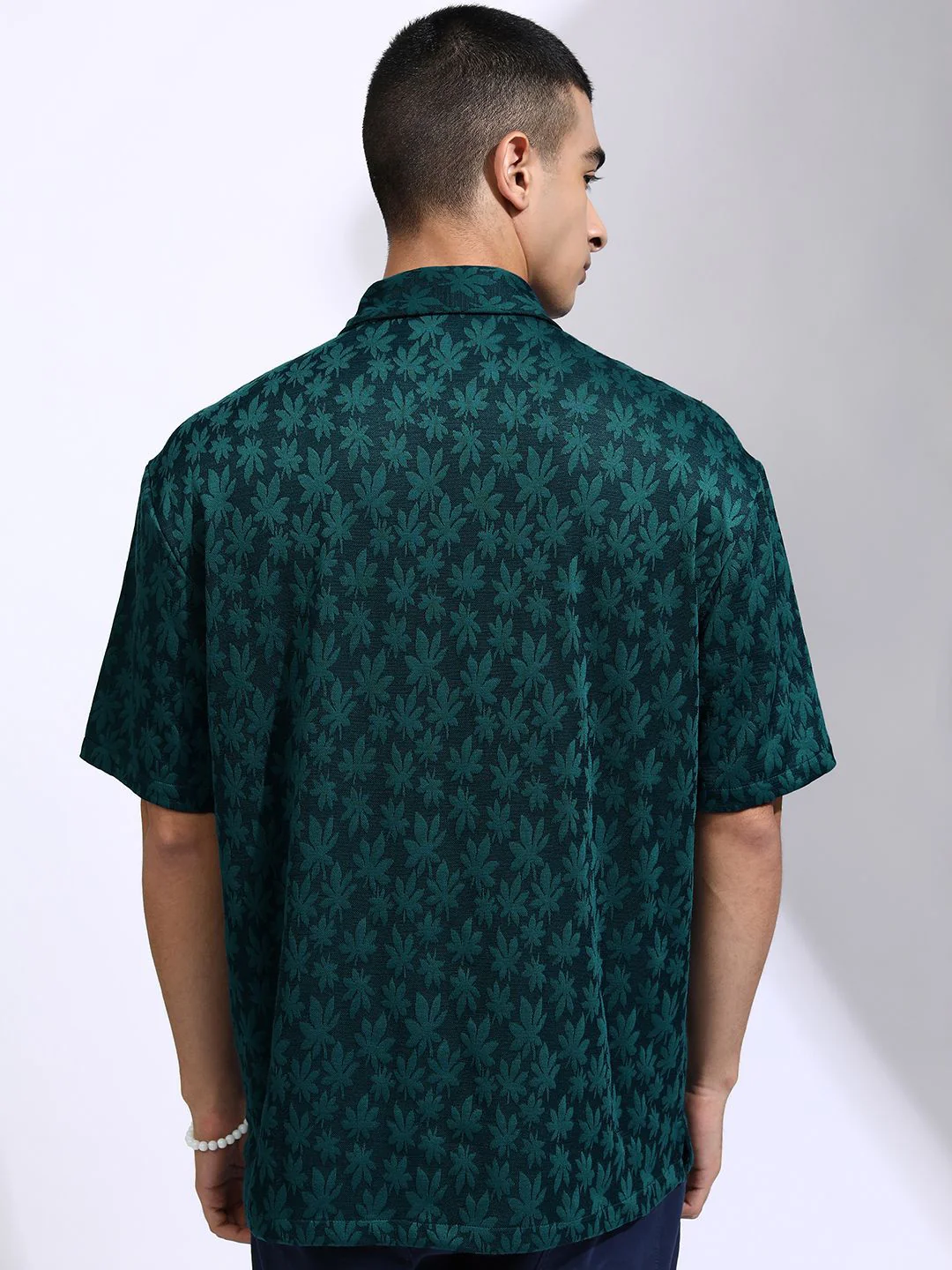 HIGHLANDER Men Printed Resort Collar Oversised Shirt - Image 4