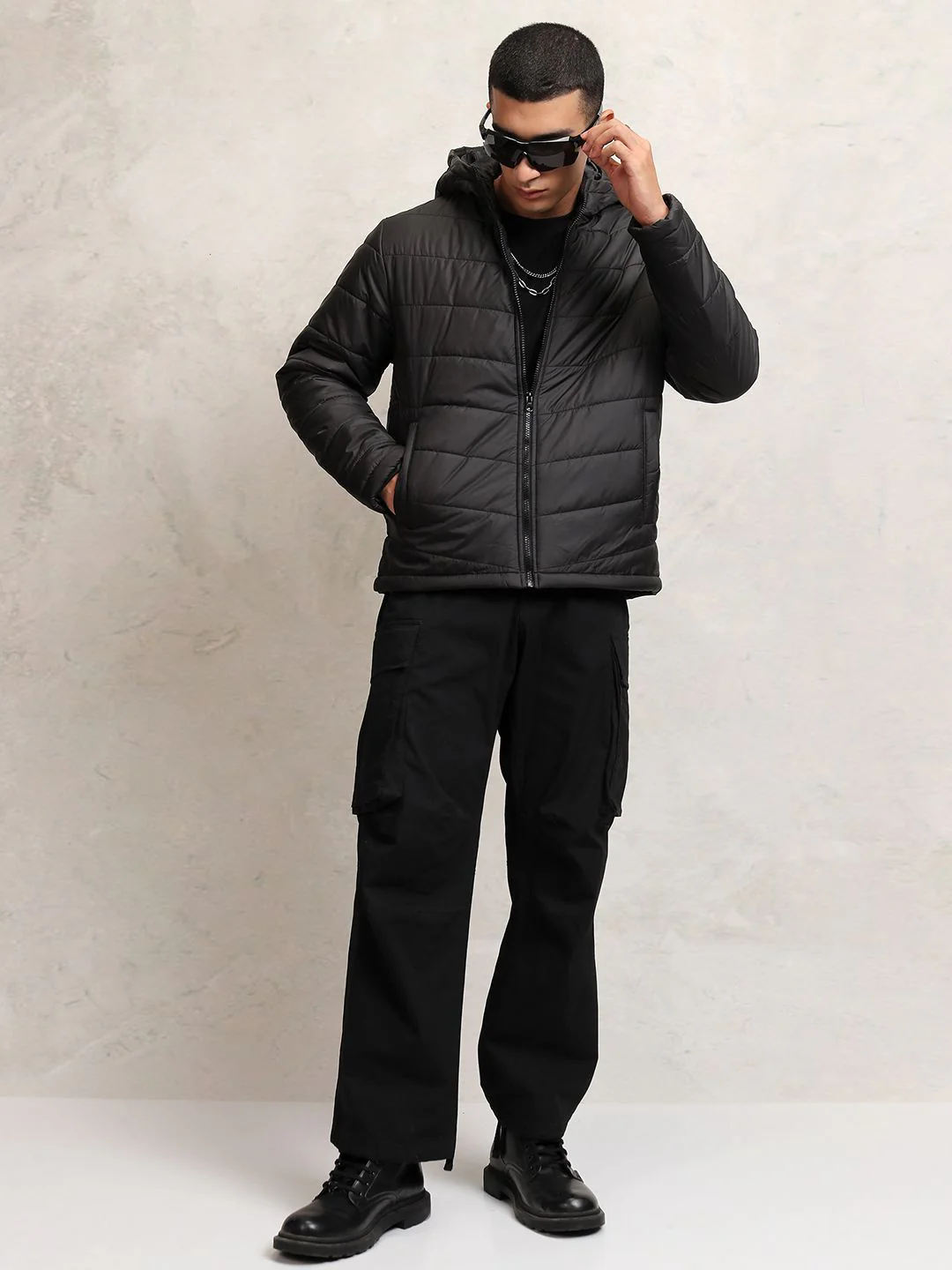 HIGHLANDER Men Quilted Puffer Jacket With Hood - Image 6