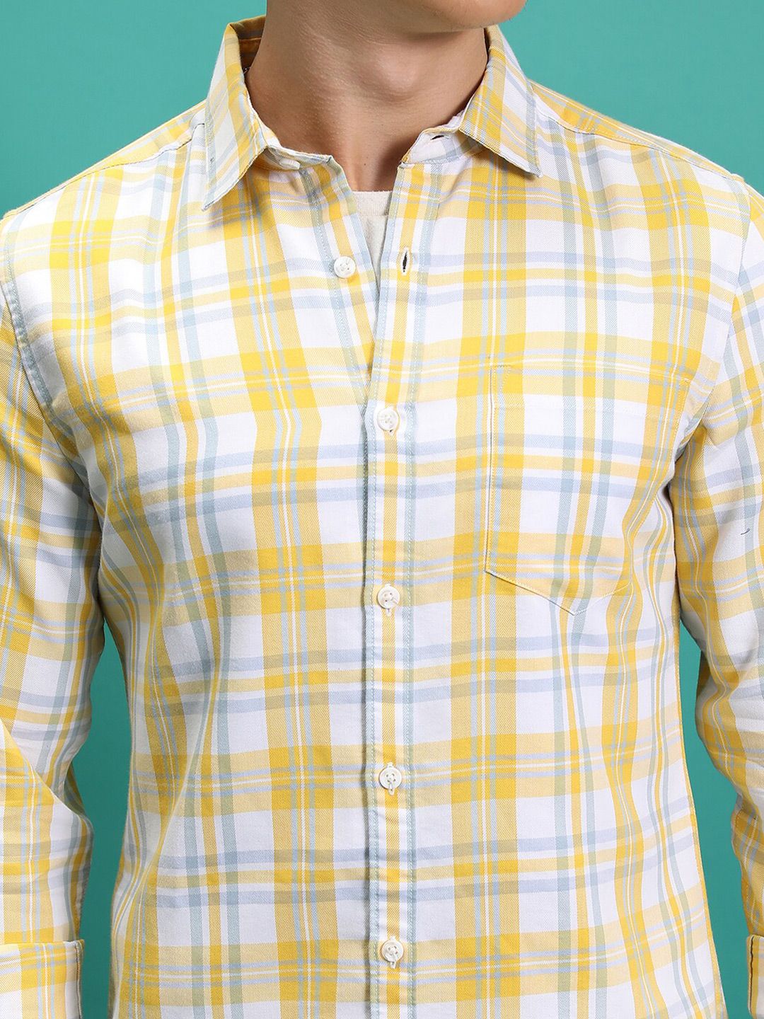 HIGHLANDER Men Regular Collar Full Sleeve Checked Shirt - Image 2