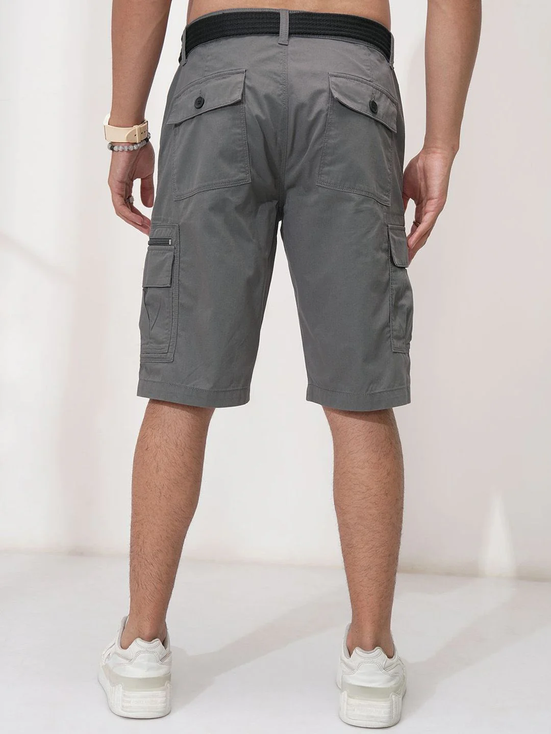 Highlander Men Regular Fit Mid-Rise Cotton Cargo Shorts - Image 5
