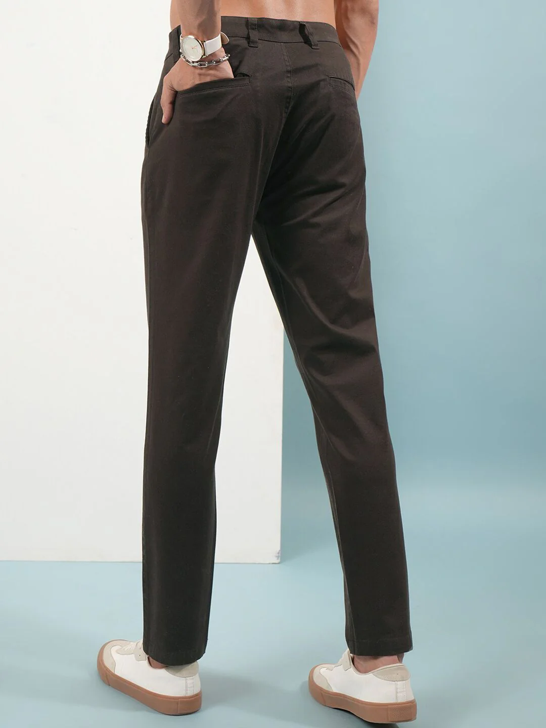 HIGHLANDER Men Soft Feel Twill Chino Trousers - Image 3