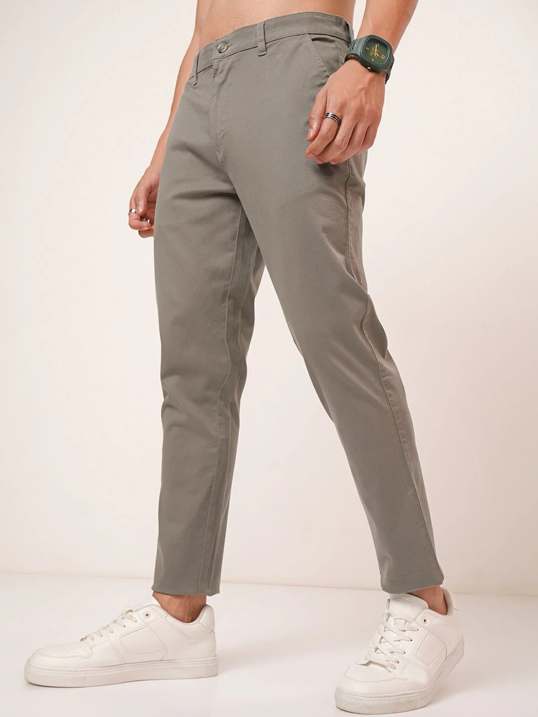 HIGHLANDER Men Soft Feel Twill Chino Trousers - Image 3