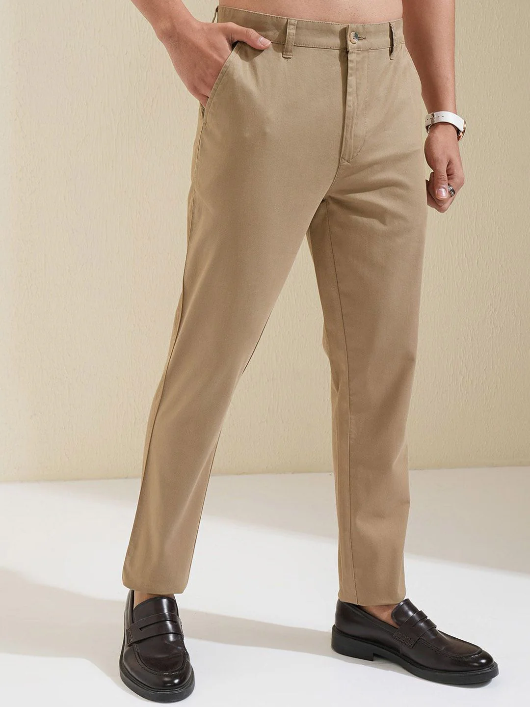 HIGHLANDER Men Soft Feel Twill Chino Trousers - Image 2
