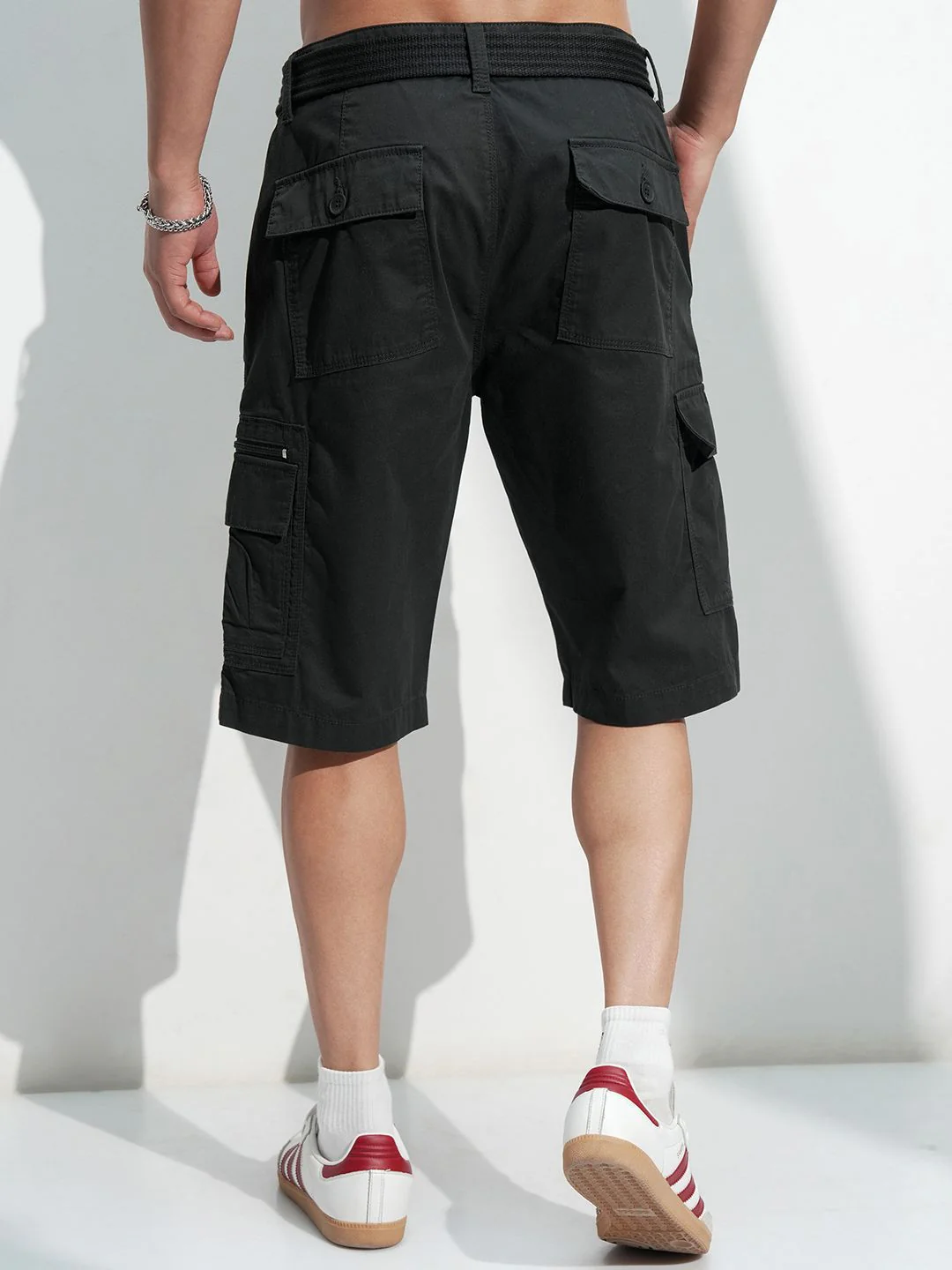 Highlander Men Solid Regular Fit Cargo Shorts - Image 5