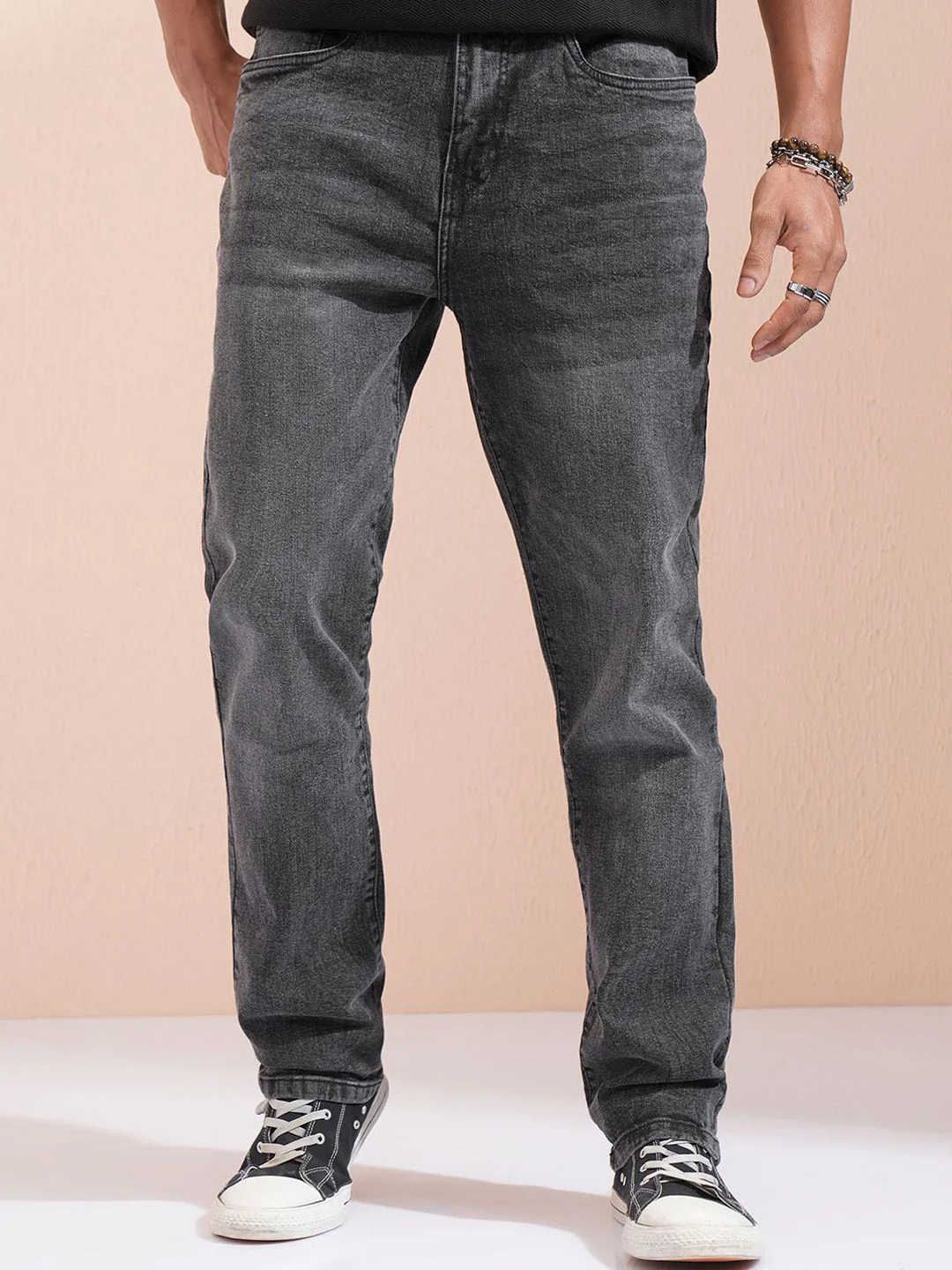 HIGHLANDER Men Straight Fit Light Fade Stretchable Jeans