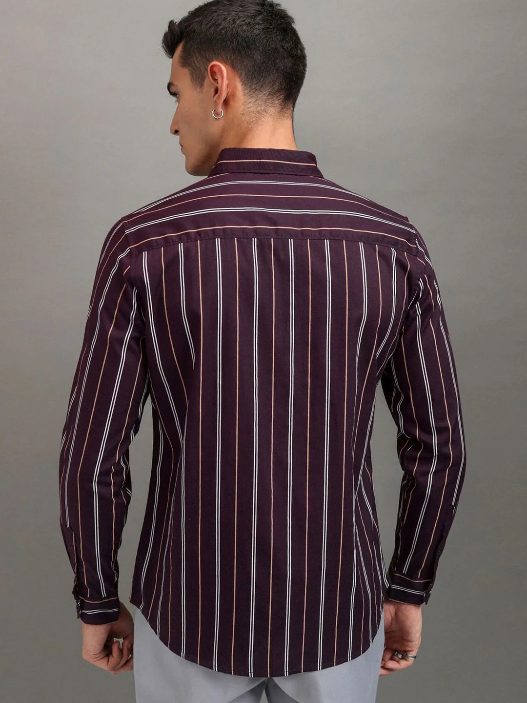 HIGHLANDER Men Striped Relaxed Fit Shirt - Image 4