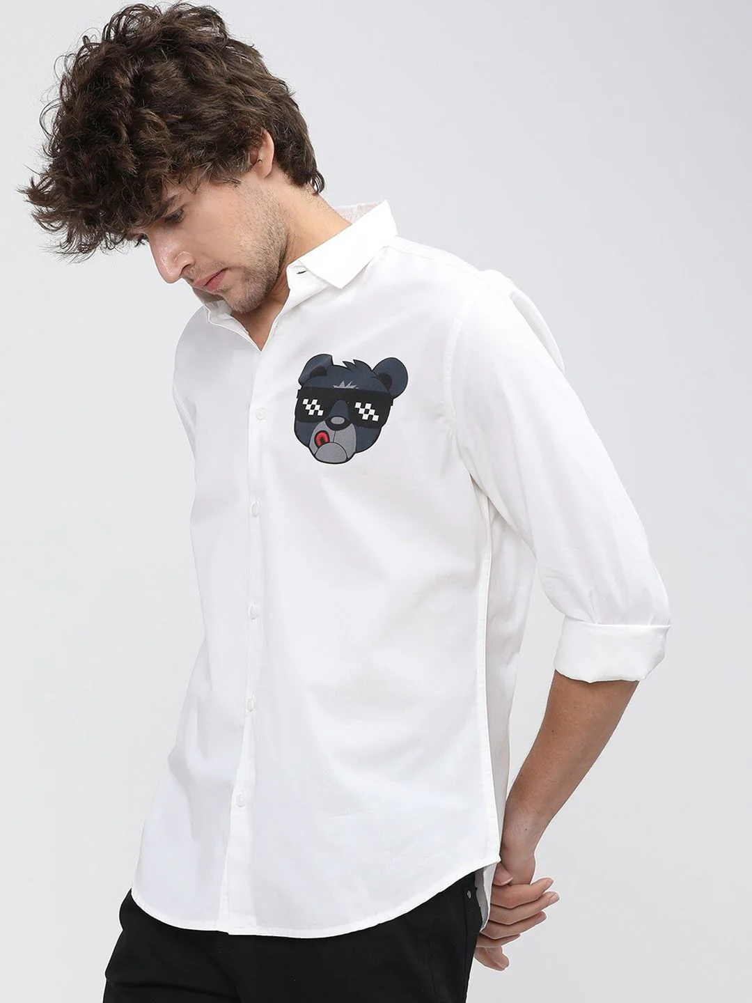 HIGHLANDER Men White Slim Fit Casual Shirt - Image 4