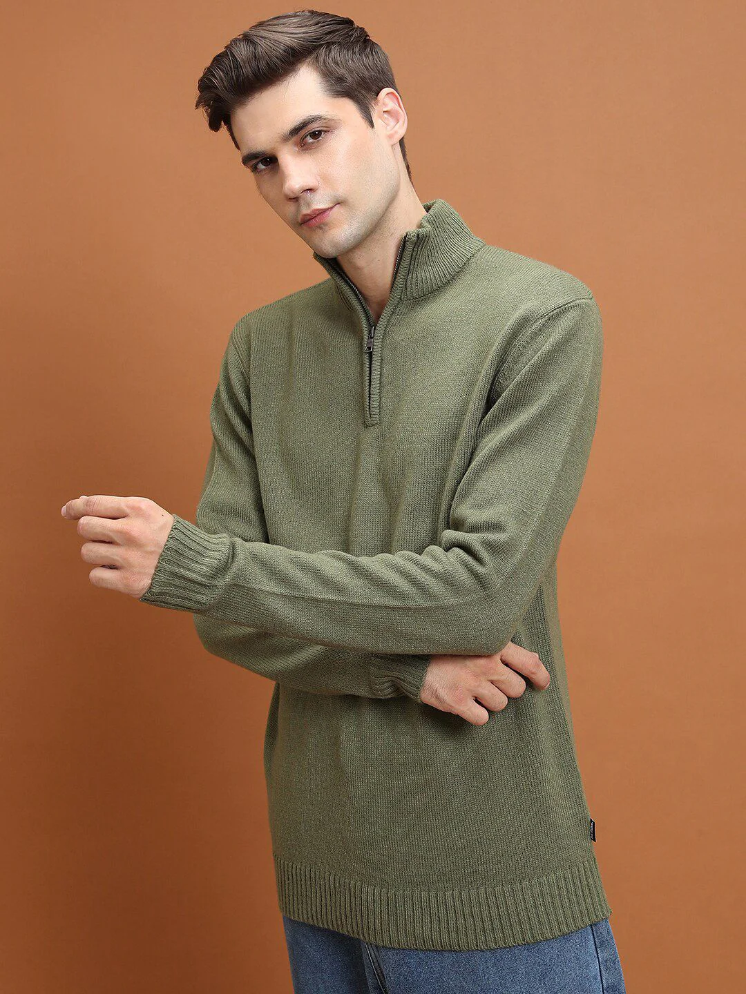 HIGHLANDER Mock Collar Acrylic Pullover - Image 5