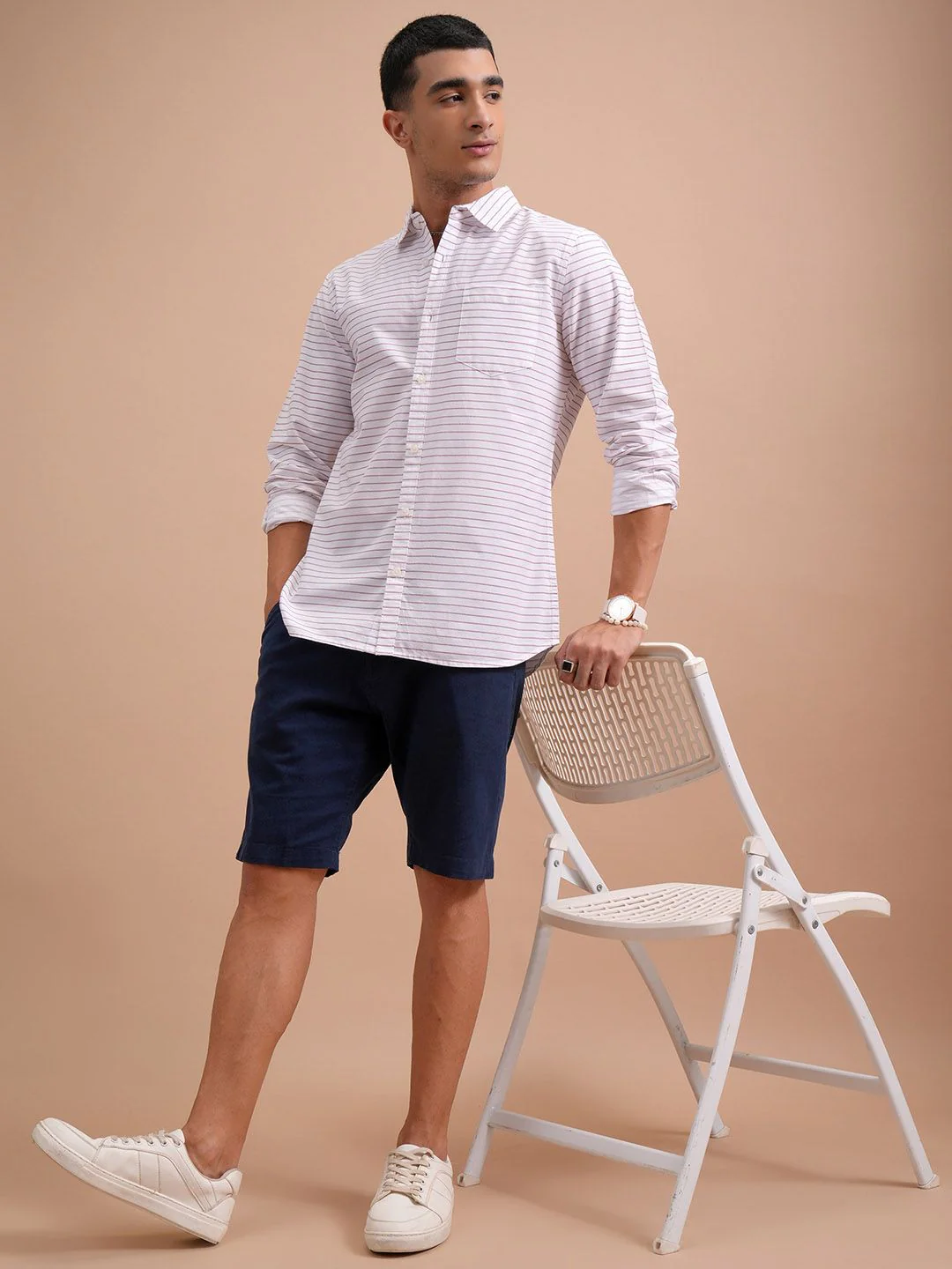 HIGHLANDER Plus Size Slim Fit Opaque Cotton Casual Shirt - Image 6