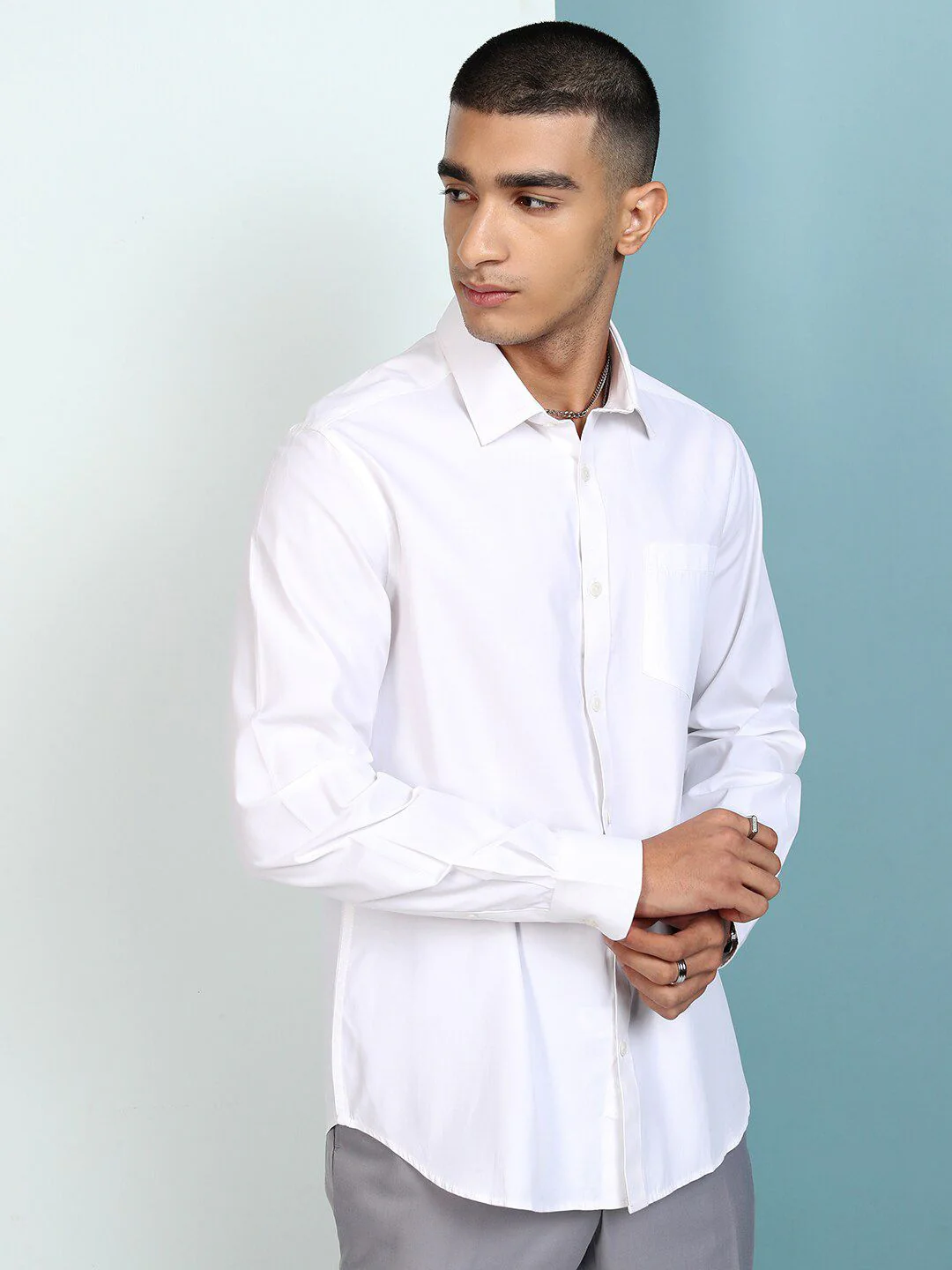 HIGHLANDER Regular Fit Button Down Collar Full Sleeve Satin Shirt - Image 3