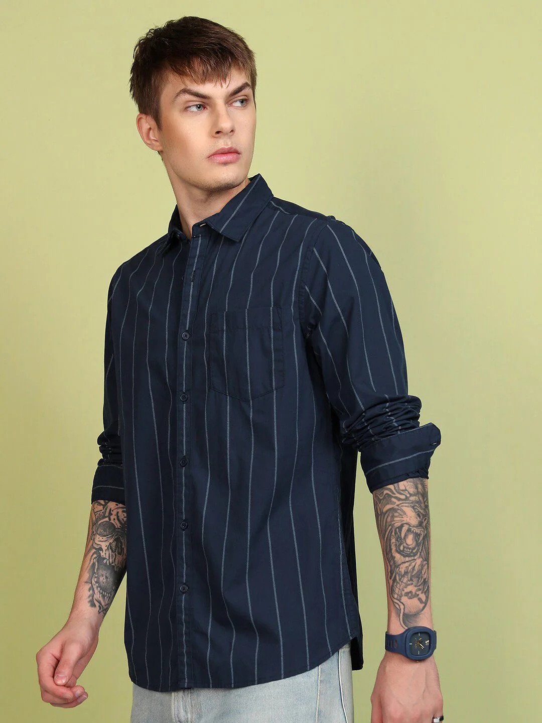 HIGHLANDER Regular Fit Regular Collar Full Sleeve Shirt - Image 5