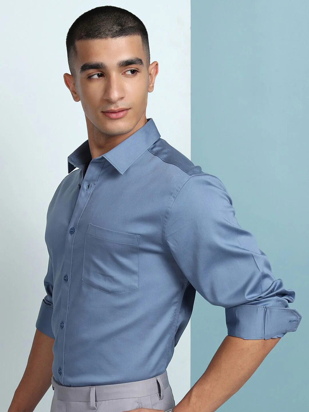 HIGHLANDER Regular Fit Spread Collar Full Sleeve Shirt - Image 5