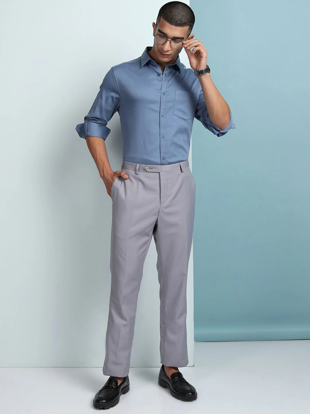 HIGHLANDER Regular Fit Spread Collar Full Sleeve Shirt - Image 6