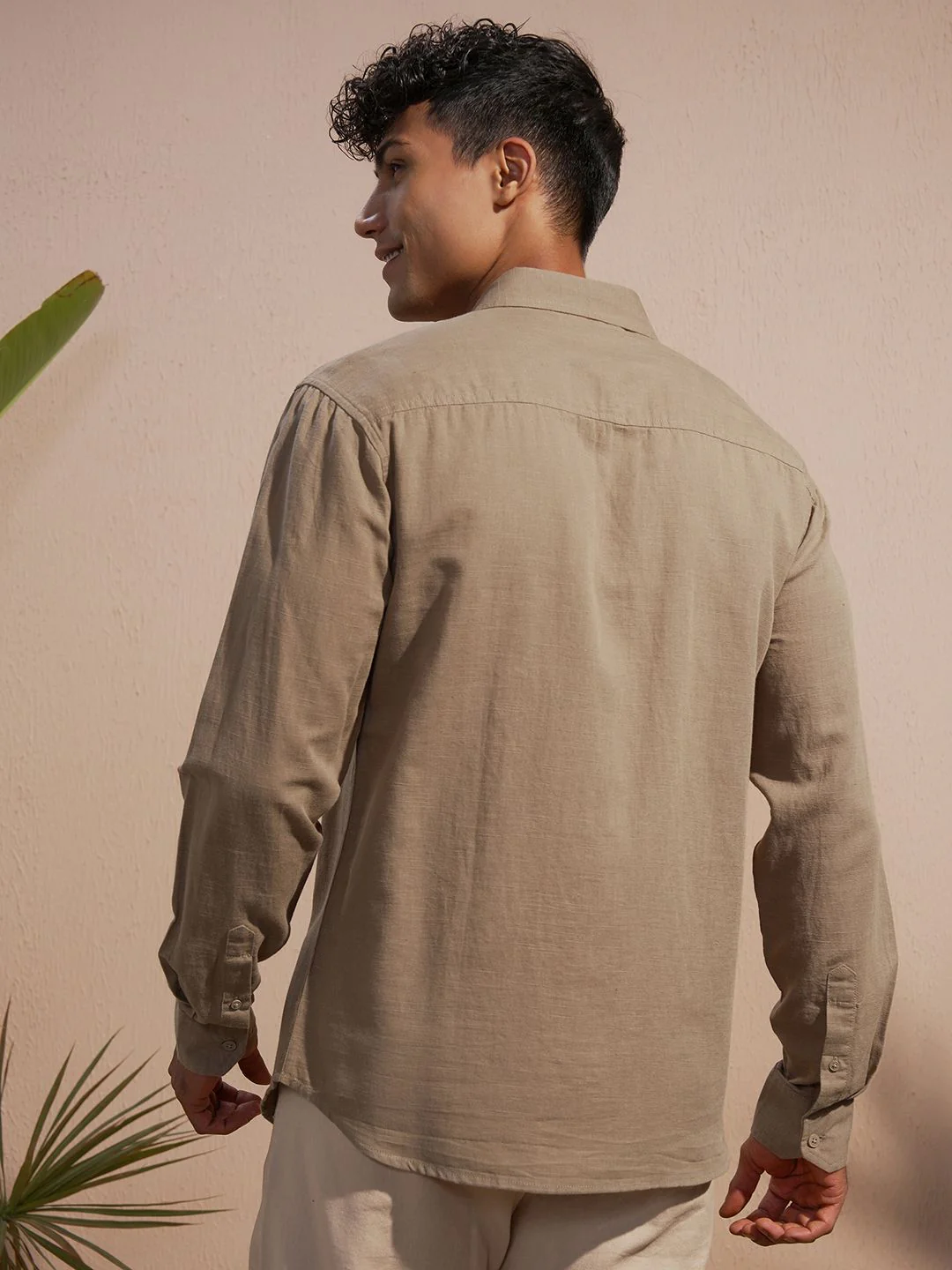 HIGHLANDER Spread Collar Long Sleeves Cotton Linen Relaxed Fit Shirt - Image 5