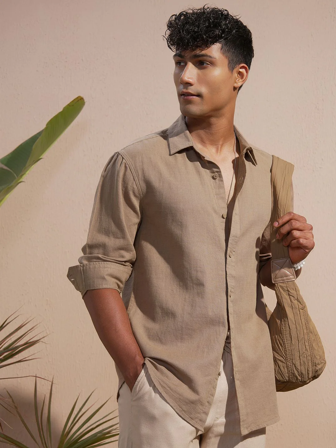 HIGHLANDER Spread Collar Long Sleeves Cotton Linen Relaxed Fit Shirt - Image 6