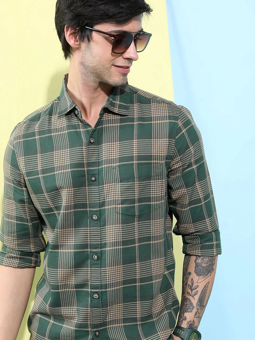 HIGHLANDER Tartan Checked Slim Fit Casual Shirt - Image 4