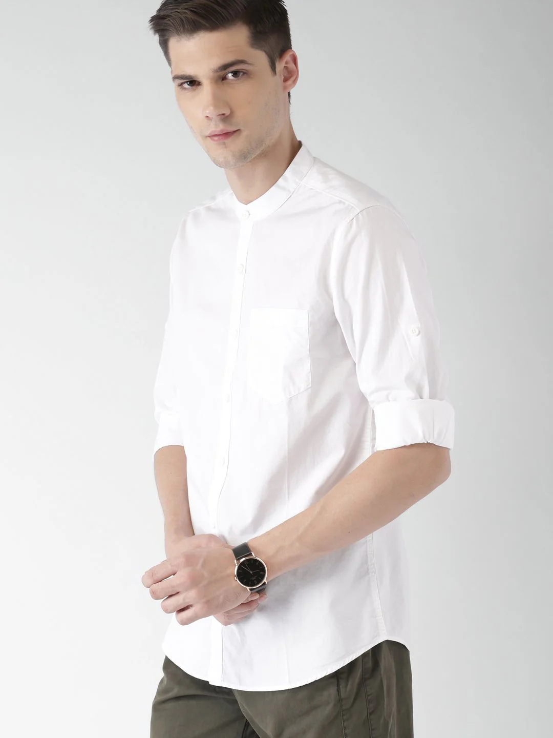 Highlander White Slim Fit Casual Shirt - Image 3